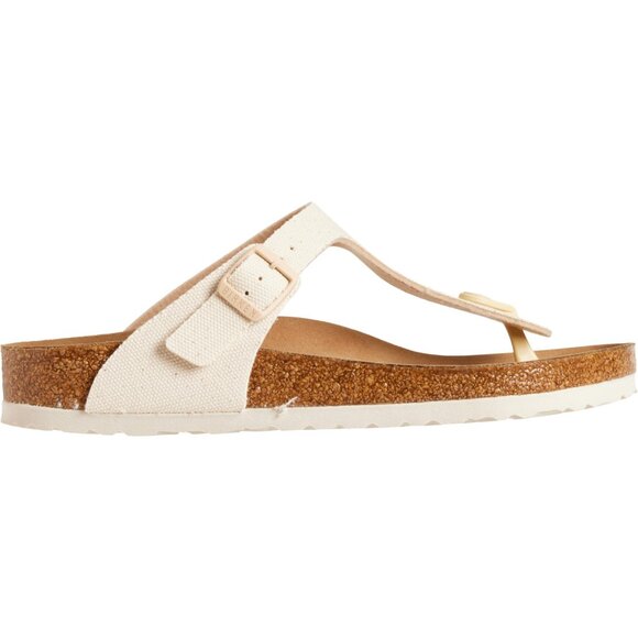 NEW Birkenstock Made in Germany Gizeh Canvas Sandals eggshell For Women 825 7s3 - Picture 3 of 6